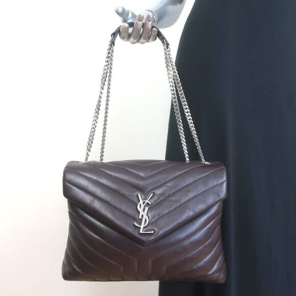 Yves Saint Laurent Handbags - Saint Laurent Medium LouLou Bag Dark Brown Matelasse Y Quilted Leather Crossbody